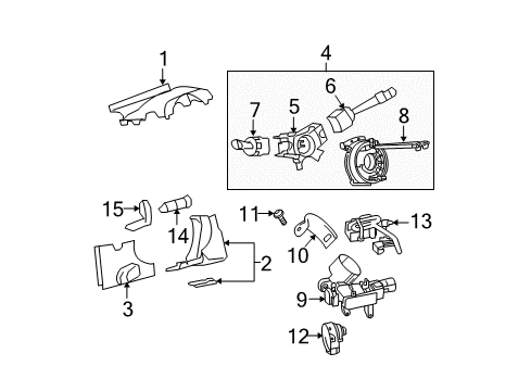 2008 Chevrolet Equinox Shroud, Switches & Levers Switch Asm-Windshield Wiper & Windshield Washer Diagram for 25927231