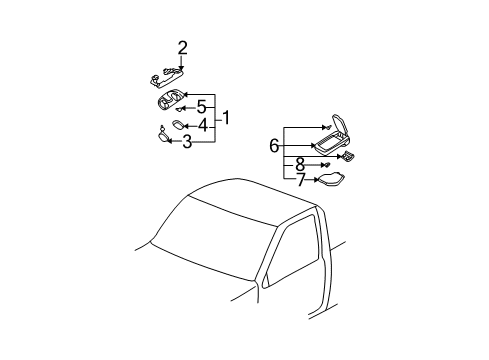 2000 Nissan Frontier Interior Trim - Cab Lamp-Room Diagram for 26410-H8500