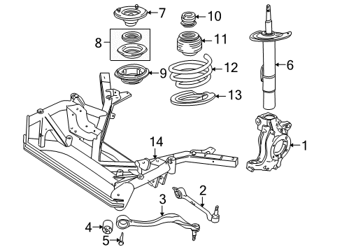 2003 BMW Z8 Front Suspension Components Left Carrier Diagram for 31216750949