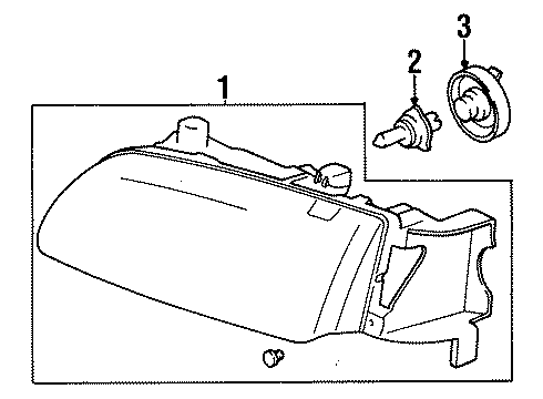 1998 Honda Odyssey Bulbs Headlight Unit, Driver Side Diagram for 33151-SX0-A02