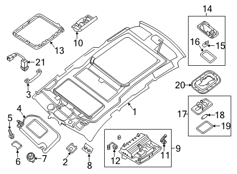 2020 Nissan Pathfinder Interior Trim - Roof Switch Assy-Sunroof Diagram for 25450-3JA0A