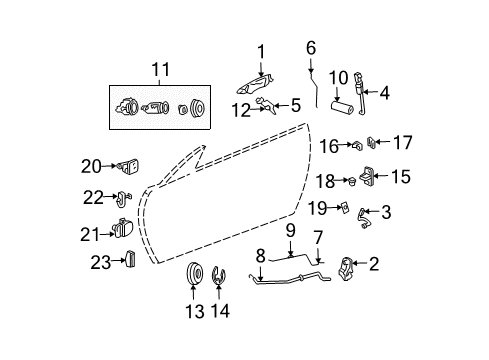 2005 Chrysler Sebring Door - Lock & Hardware Front Door Latch Diagram for 4880048AI