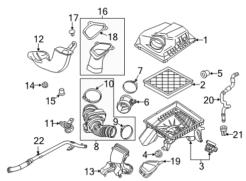 2014 Chevrolet Cruze Powertrain Control Outlet Duct Clamp Diagram for 52369198