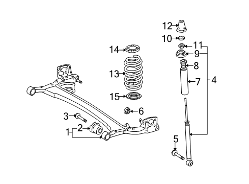 2011 Scion xD Rear Suspension Shock Diagram for 48530-80573