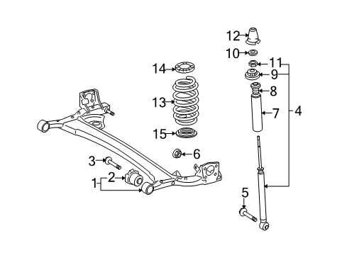 2008 Scion xD Rear Suspension Cap Diagram for 48553-52010