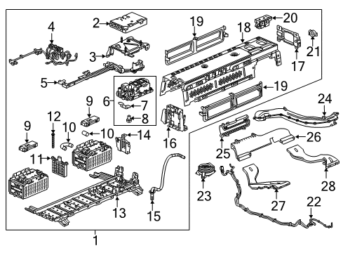 2018 Buick LaCrosse Hybrid Components, Battery, Cooling System Positive Cable Diagram for 26218509