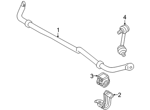 2022 Mitsubishi Outlander Stabilizer Bar & Components - Rear Bolt Diagram for 54459-JP00E