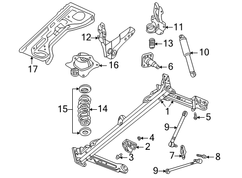 2007 Chrysler PT Cruiser Rear Suspension ABSORBER-Suspension Diagram for 5105115AC