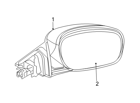 2008 Dodge Charger Outside Mirrors Outside Rear View Mirror Diagram for 4805882AK