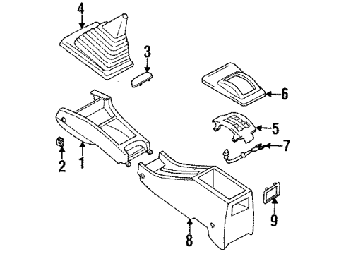 1997 Nissan Sentra Center Console Boot-Console Diagram for 96935-0M001