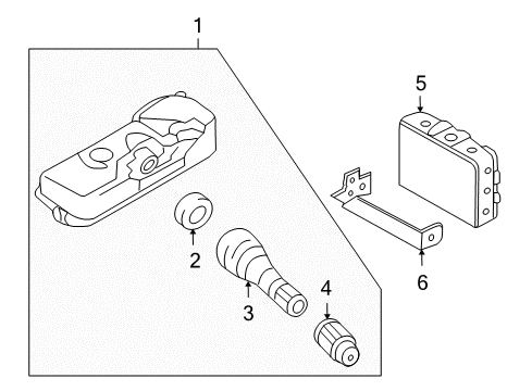 2011 Hyundai Santa Fe Tire Pressure Monitoring Bracket-TPMS Diagram for 95800-2B510