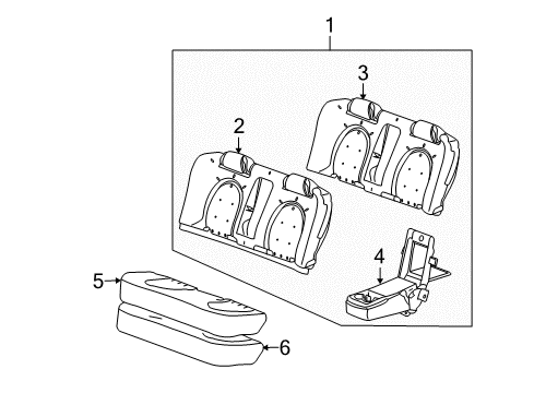 2011 Buick Lucerne Rear Seat Components Armrest Asm-Rear Seat *Light Cashmere Diagram for 25854623