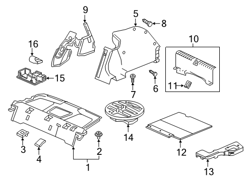 2021 Honda Civic Interior Trim - Rear Body LINING, R. TRUNK SIDE *NH554L* (STONE GRAY) Diagram for 84601-TBA-A21ZA