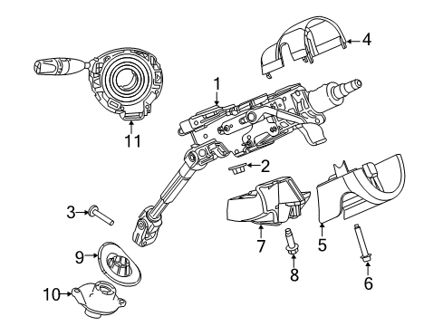 2014 Dodge Dart Steering Column & Wheel, Steering Gear & Linkage Column-Steering Diagram for 68081232AJ