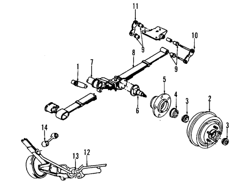 1992 Chrysler Town & Country Rear Axle, Stabilizer Bar, Suspension Components Hub Assembly Replaces Diagram for 4486860