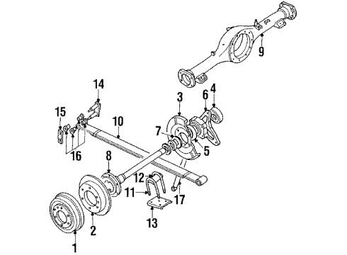 1992 Isuzu Pickup Rear Brakes Cylinder, Rear Wheel Brake Diagram for 8-97127-616-0
