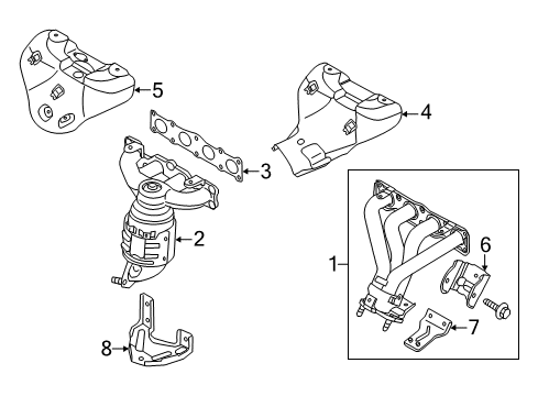 2012 Kia Sportage Exhaust Manifold Exhaust Manifold Catalytic Assembly Diagram for 285102G260