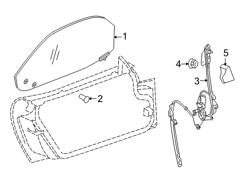 2010 Dodge Viper Glass - Door REINFMNT-Window Regulator Diagram for 5029626AA