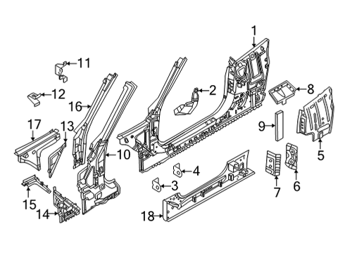 2021 BMW M440i Uniside Holder, Washer Fluid Reservoir, Bottom Diagram for 41007284407