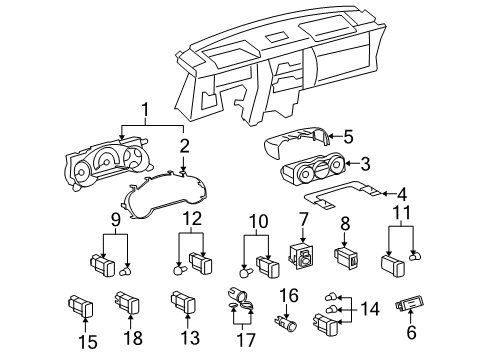 2014 Toyota FJ Cruiser Switches Cluster Assembly Diagram for 83800-35L31