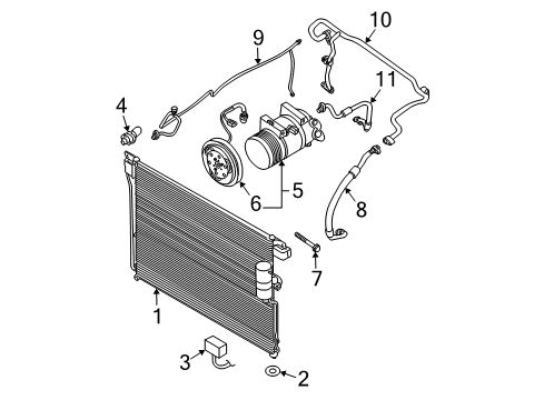 2008 Nissan Frontier Switches & Sensors Compressor - Cooler Diagram for 92600-EA01A