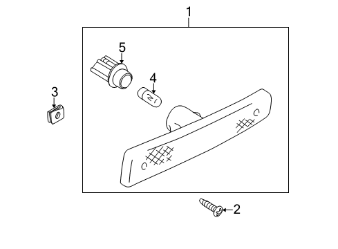 2002 Chevrolet Tracker Bulbs Lamp, Front Side Marker Diagram for 30020791