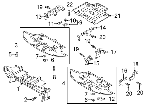 2020 Kia Stinger Splash Shields Guard-Air Diagram for 29135J5000