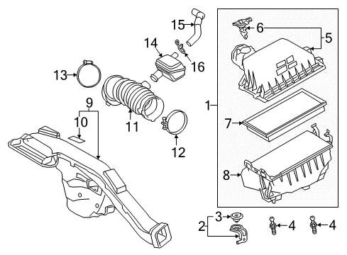 2019 Toyota Camry Filters Air Inlet Diagram for 17750-F0020