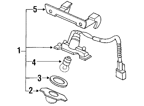 1987 Acura Legend License Lamps Light Assembly, License Diagram for 34100-SG0-003