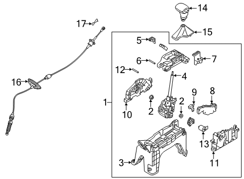 2020 Kia Telluride Center Console Boot Assembly-Shift LEVE Diagram for 84645S9000LBR