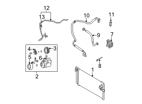 2001 Hyundai Santa Fe Air Conditioner Coil-Field Diagram for 97641-3A570