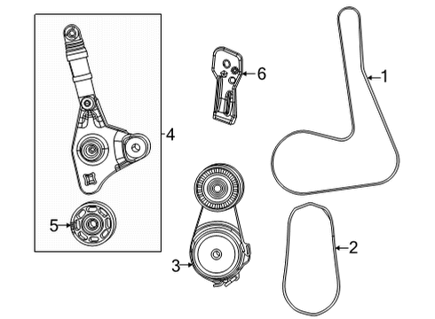 2022 Jeep Wagoneer Belts & Pulleys Bolt-Pulley Diagram for 68518738AA