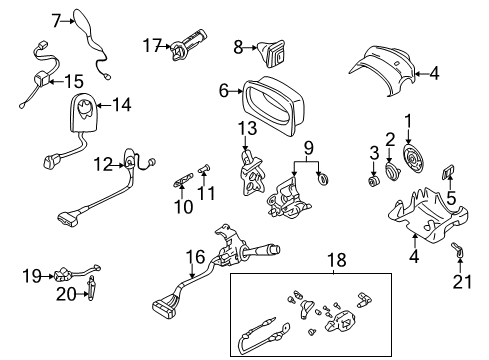 2004 Buick LeSabre Anti-Theft Components Shroud, Steering Column (Closeout) (Ebony) *Charcoal Diagram for 26104327