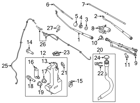 2017 Ford Transit-350 Wiper & Washer Components Wiper Arm Nut Diagram for -W520404-S442