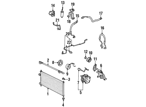 1997 Honda Accord Air Conditioner Hose, Suction Diagram for 80311-SV1-A11