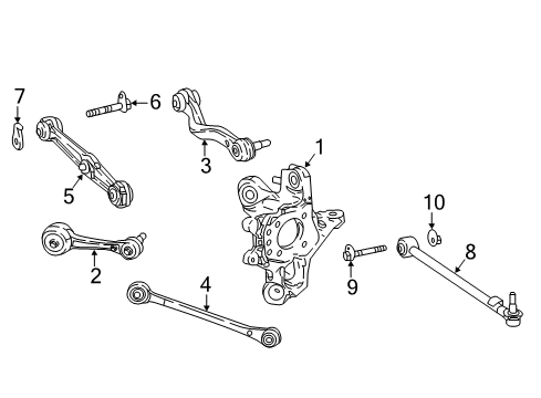 2019 Lexus LS500h Rear Suspension Components, Lower Control Arm, Upper Control Arm, Ride Control, Stabilizer Bar Attachment Sub-Assembly Diagram for 48709-11040