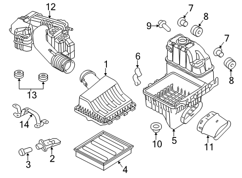 2015 Ford F-250 Super Duty Powertrain Control Air Duct Diagram for CC3Z-9B659-A
