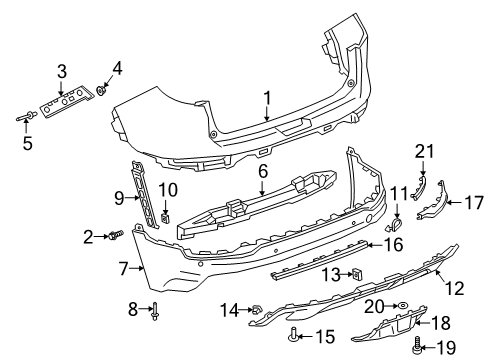 2018 GMC Terrain Rear Bumper Sensor Kit Bracket Diagram for 84235479