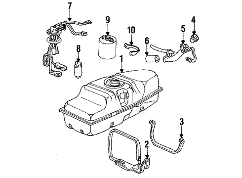 1991 GMC Syclone Fuel System Components Fuel Tank Meter/Pump Meter (In-Tank) Diagram for 25093914