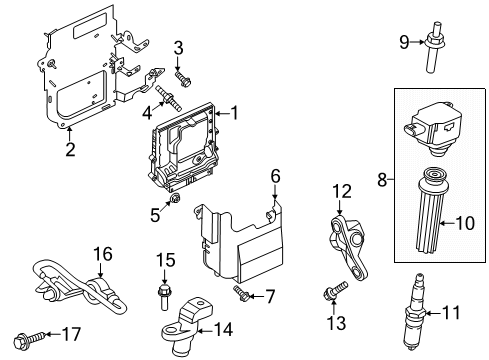 2020 Lincoln Corsair Powertrain Control ECM Nut Diagram for -W714729-S450