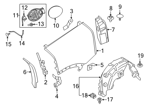 2020 Mini Cooper Clubman Fuel Door Emergency Mechanism Parking Lock Diagram for 51258234143