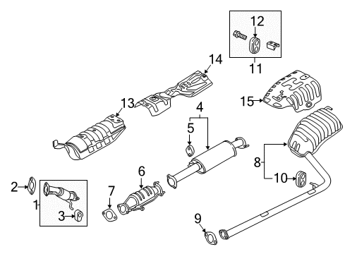2011 Hyundai Sonata Exhaust Components Front Muffler Assembly Diagram for 28610-3Q120