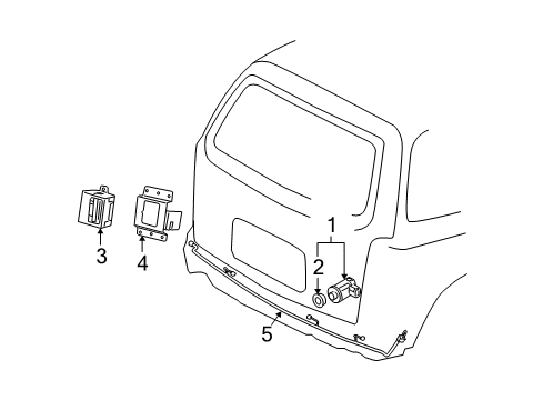 2005 Chevrolet Uplander Electrical Components Distance Sensor Diagram for 89047102