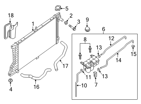 2020 Nissan Titan XD Radiator & Components Radiator Assy Diagram for 21410-9FV0B
