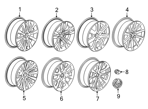 2019 Cadillac CTS Wheels Wheel Diagram for 22942960