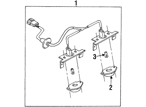 2000 Kia Sportage Bulbs Lamp-License Diagram for 0K04M51270