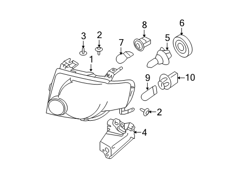 2012 Ford Escape Headlamps Composite Assembly Diagram for 9L8Z-13008-B