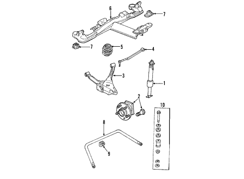 2002 Cadillac DeVille Rear Suspension Components, Ride Control, Stabilizer Bar Rear Spring Diagram for 25670967