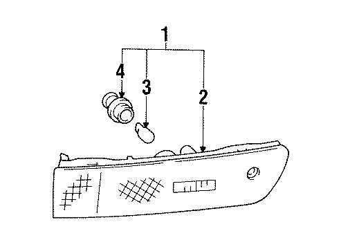 1993 Toyota Camry Side Marker Lamps WEDGEBASE Socket Ass Diagram for 90075-99079