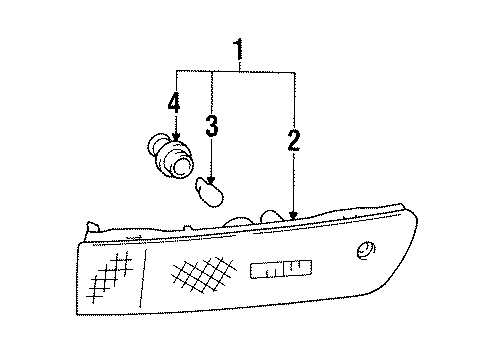 1993 Toyota Camry Side Marker Lamps Screw Diagram for 90075-01002